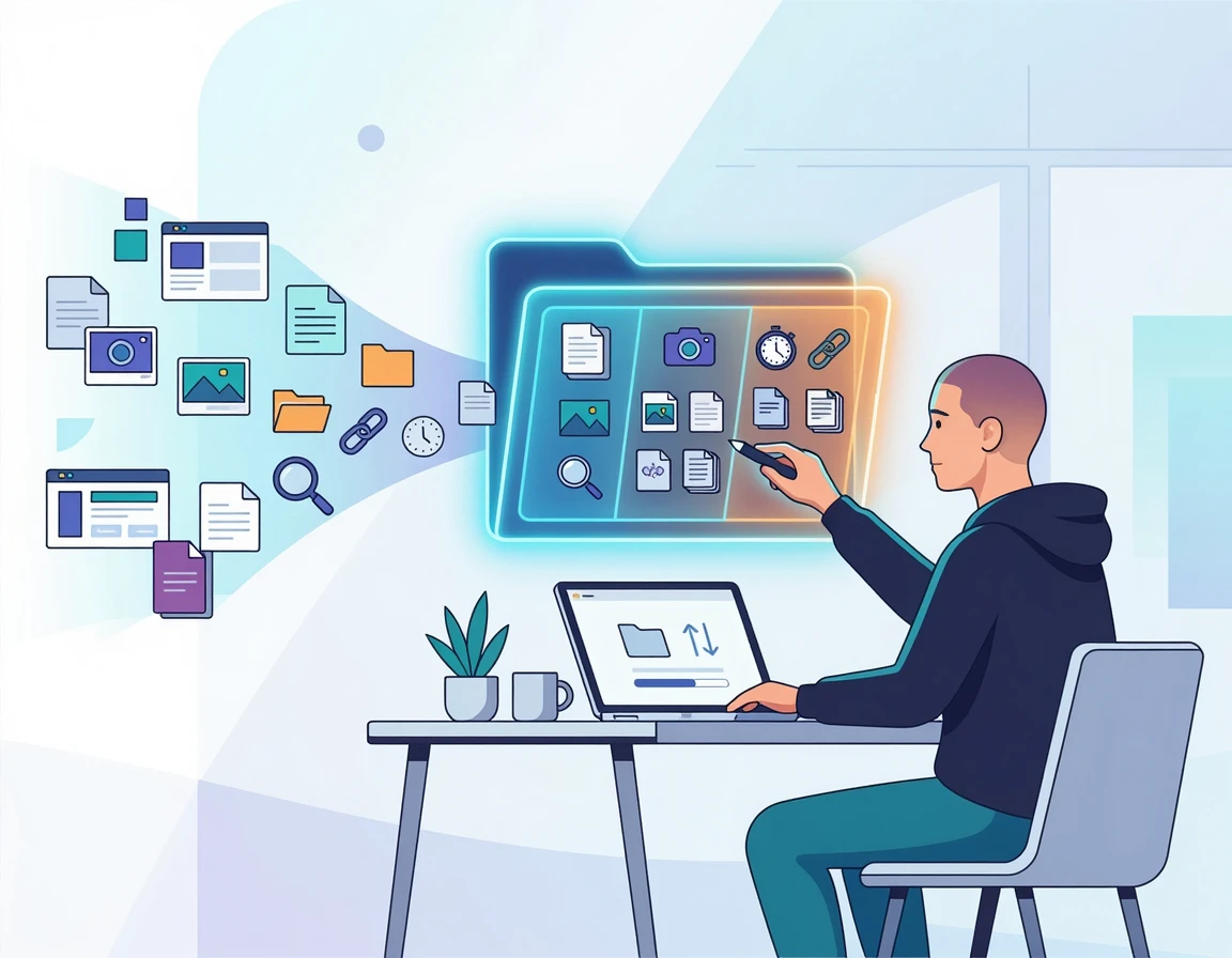 디지털 증거 자료를 수집하는 일러스트