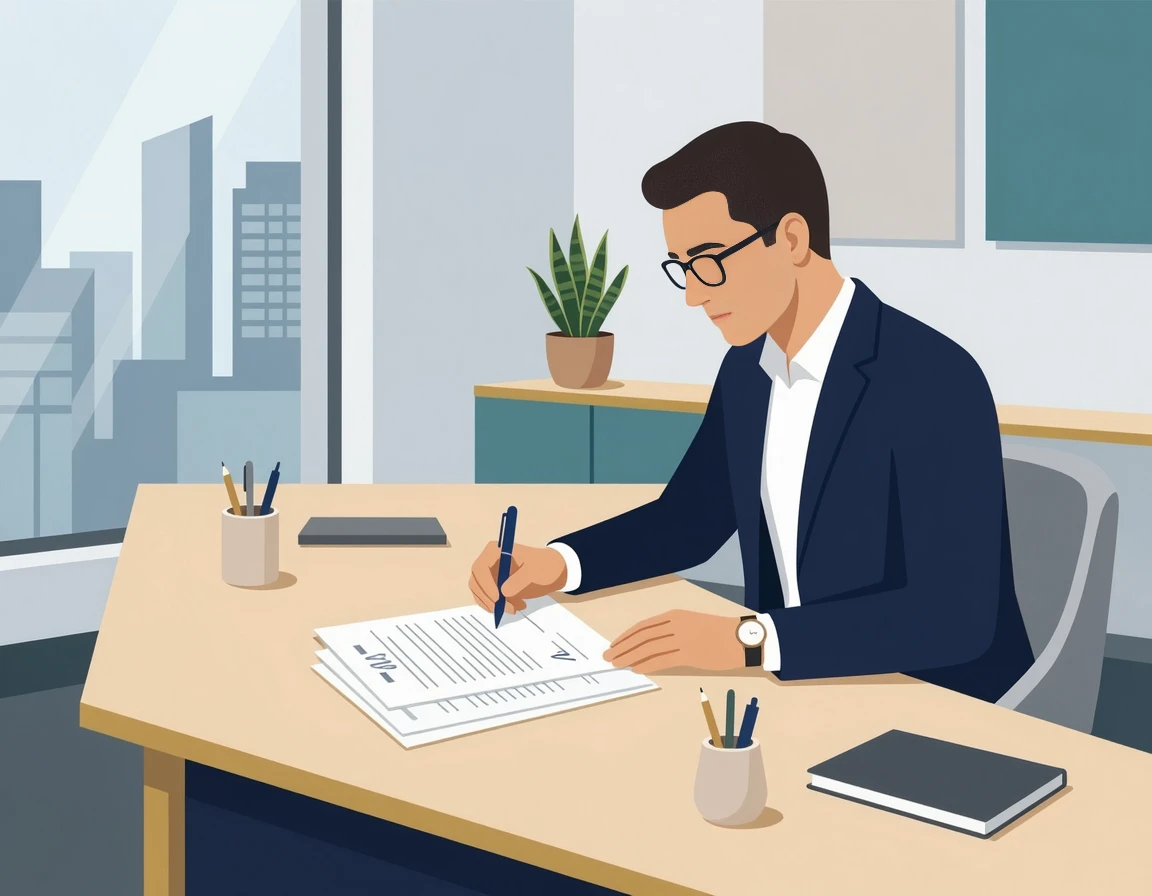 고소장을 작성하는 일러스트