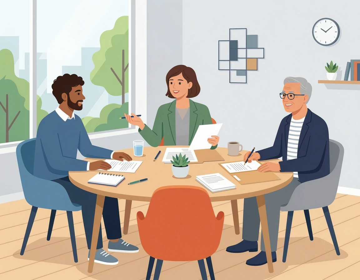 주택임대차분쟁조정위원회에서 중재를 받는 모습