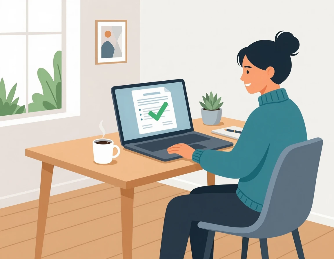 노트북으로 전자소송을 진행하는 모습