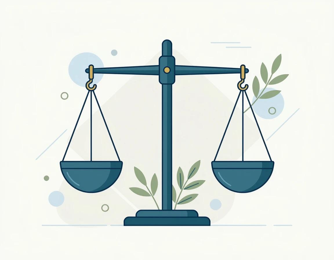 공정한 판단을 상징하는 균형 잡힌 저울