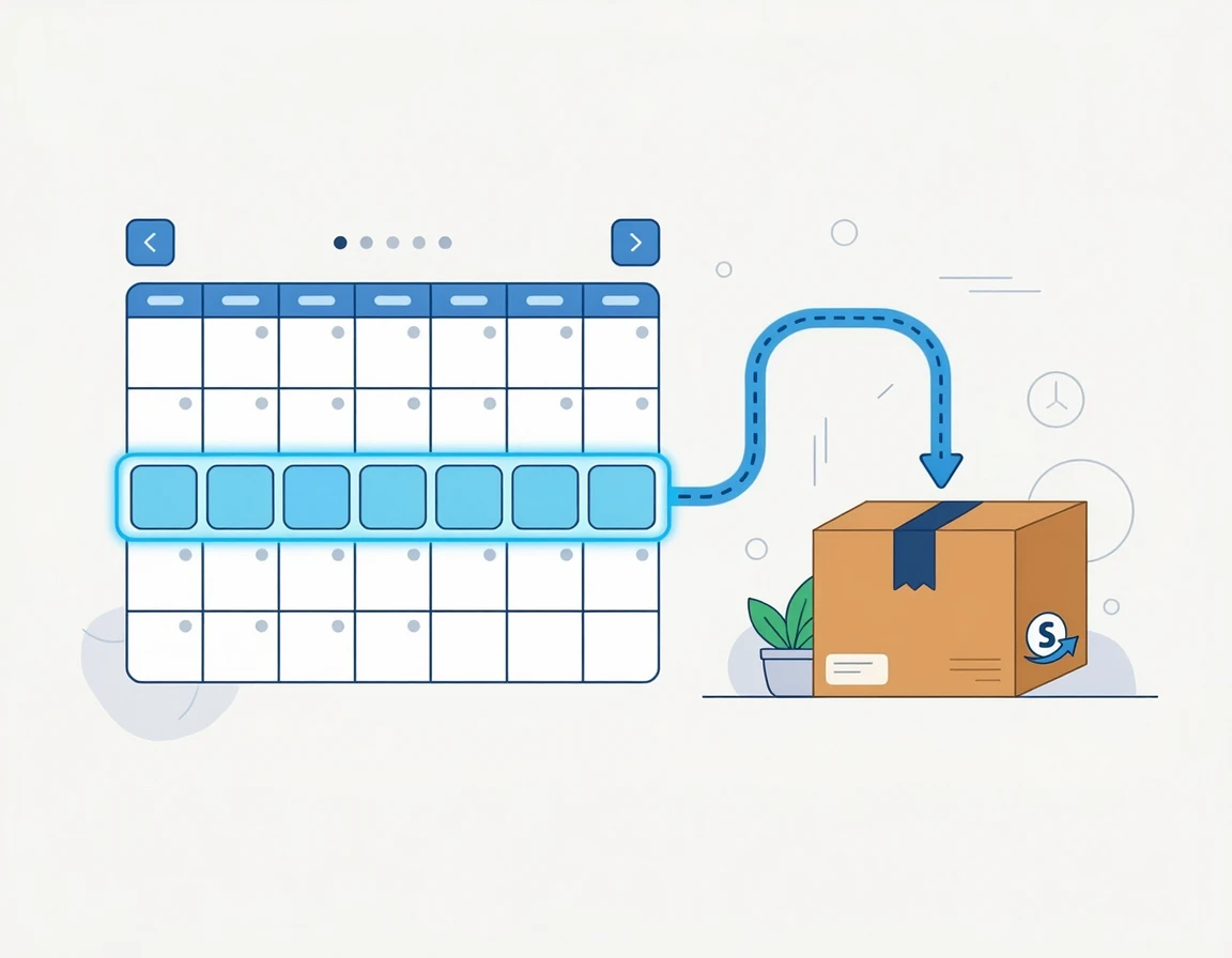 7일 이내 청약철회 기간을 나타내는 달력과 택배 상자