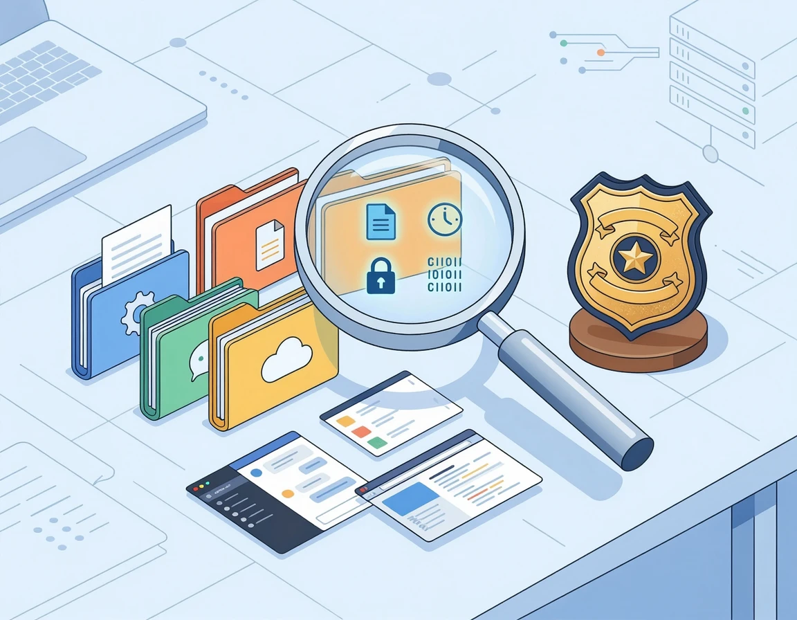 사이버수사대 신고를 위한 디지털 증거 수집 일러스트